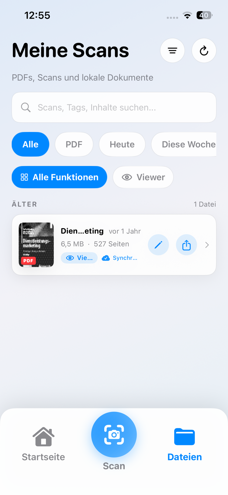 Clip PDF Dateiverwaltung – PDFs, Scans und lokale Dokumente verwalten